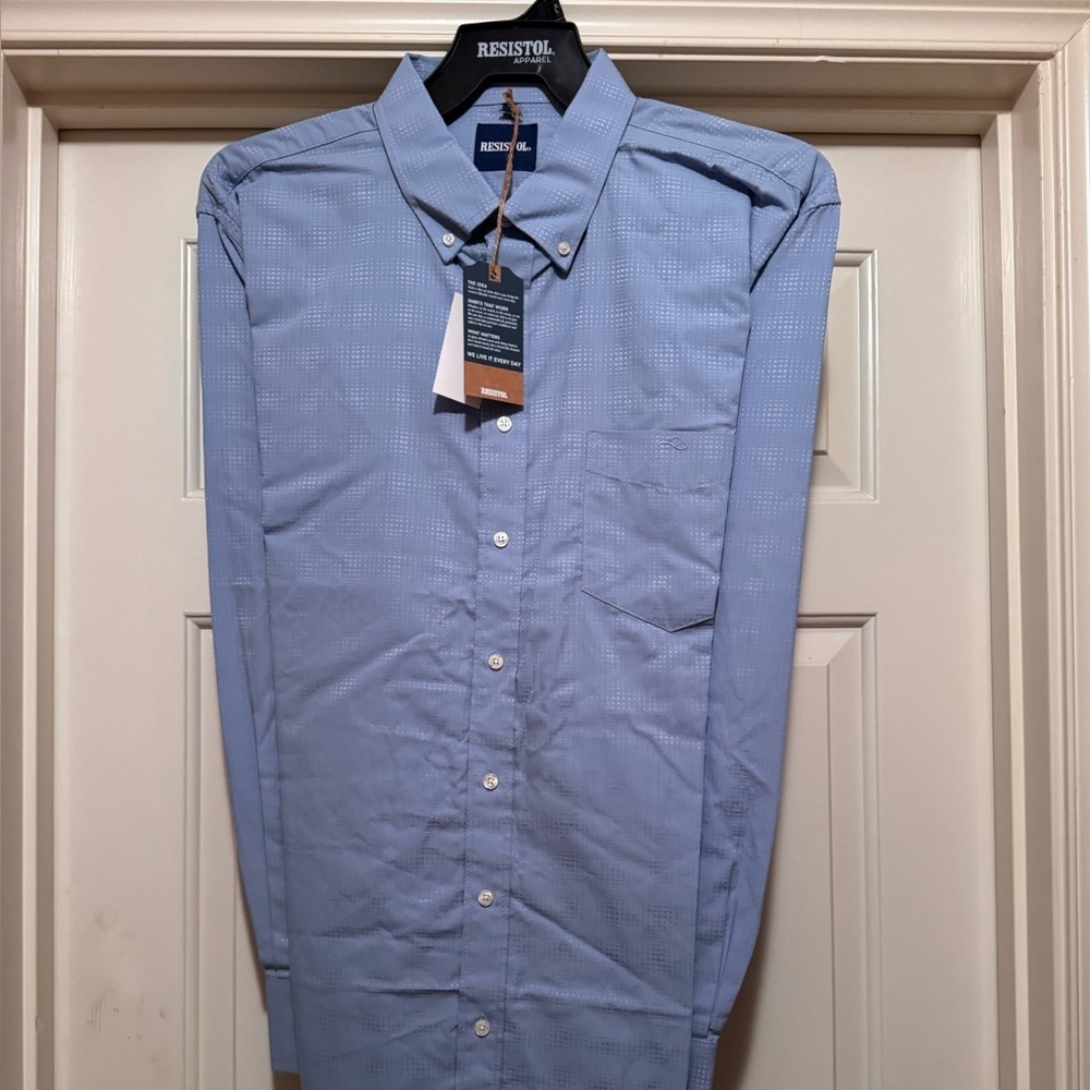 Resistol Men's Blue western Dress Shirt NWT